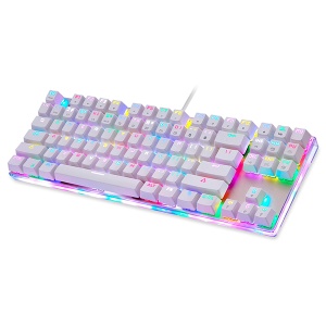 Mehanička tastatura plavi prekidač KS87S bela MOTOSPEED TAS00904
