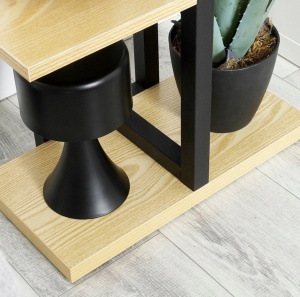 Metalni stalak za cveće Vilde na 4 nivoa 43x23x93 cm crni - Img 2