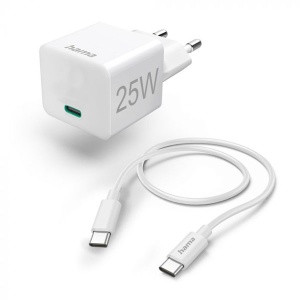 Mini brzi punjac sa USB-C Kablom 25W Beli Hama 201624