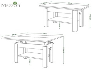 Multifunkcionalni Sto Bravo Craft Hrast-Beli 1651 - Img 10