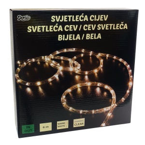 Novogodišnja LED bela rasveta 6m sa bljeskajućim svetlima 52-220000