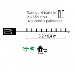 Novogodišnja rasveta svetleći niz Basic 40 LED KDT 041 - Img 4