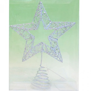 Novogodišnji ukras Metalni Vrh beli, 20 cm 40-709000