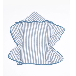 Peškir sa kapuljačom za bebe pamučni muslin 60x120cm prugasta plava