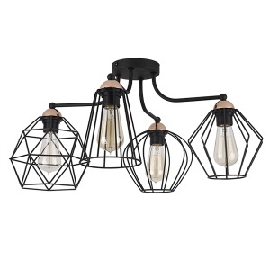Plafonjera Polly 4XE27 Crna Elmark 955POLLY4/BL