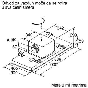 Plafonski aspirator 90cm serija 6 Bosch DRC97AQ50 - Img 3