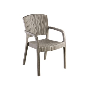 Plastična stolica ratan Verona svetlo moka 63180