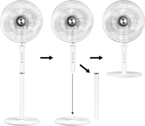 Podni i Stoni Ventilator 2u1 65W ECG FS 410 2 u 1 Beli - Img 4