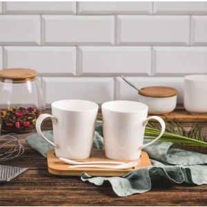 Porcelanski set 2 šolje sa daskom od bambusa Dajar DJ45581 - Img 2