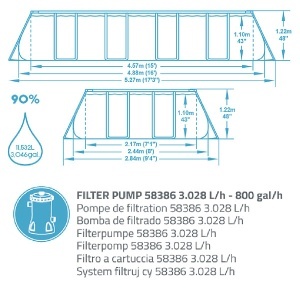 Porodični bazen Bestway Power Steel 488x244x122 cm 56670 - Img 3