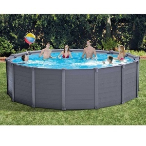 Intex Graphite Gray Panel 478x124 cm, premium bazen sa čeličnim panelima