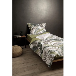 Posteljina Set 3 dela 140x200cm pamučni šifon sa zelenim palmama