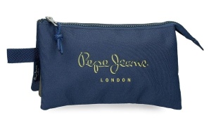 Prazna pernica sa sa 3 pregrade Pepe Jeans Arwyn 22x12x5cm tamno plava zelena