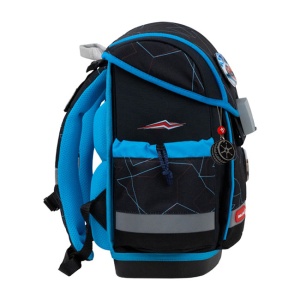 Ranac za školu Belmil Classy 405-78 Cars blue 27x16x36cm crna plava - Img 2