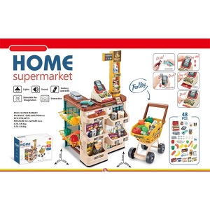 Set supermarket sa kolicima, svetlosnim i zvučnim efektima 48 delova Home 817920 - Img 2