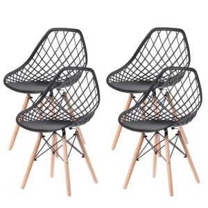 Set trpezarijskih plastičnih stolica 4 kom Skandi crna Lemon 25-KS009SET