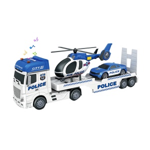 Set vozila policijski kamion tegljač sa helikopterom i autom 410101