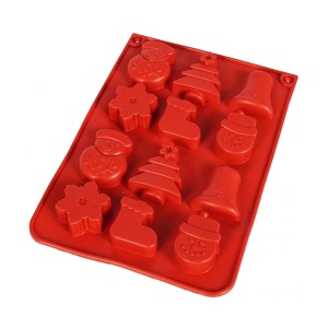 Silikonski kalup Novogodišnji 19,5x14x1,5cm crveni La Cucina Vilde 259112 - Img 2