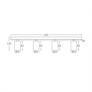Spot lampa 4xGU10 64x12x6cm Braytron BH04-00841 - Img 3
