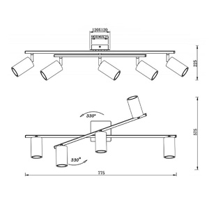 Spot lampa Marley 5xGU10 Trio Lighting 612400501 - Img 2