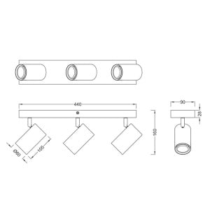 Spot lampa Marley Wood 3xGU10 Trio Lighting 812400331 - Img 2