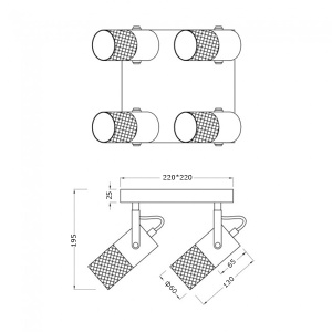 Spot lampa Tosh 4xE14 Trio Lighting 804300432 - Img 3