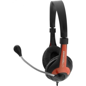 Stereo slušalice s mikrofonom ESPERANZA CHARM BLACK / RED EH158R - Img 3