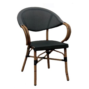 Stolica Paris 5B crna text tamni bambus 222060