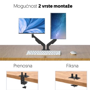 Stoni nosač za dva monitora 17-32in Prosto MH311D - Img 3