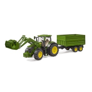 Traktor JD 7R 350 sa utovarivačem i prikolicom Bruder 031558 - Img 4