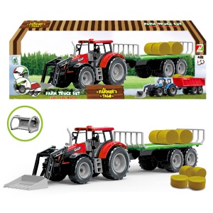 Traktor sa namenskom kašikom i prikolicom za bale sena 1041144 - Img 3