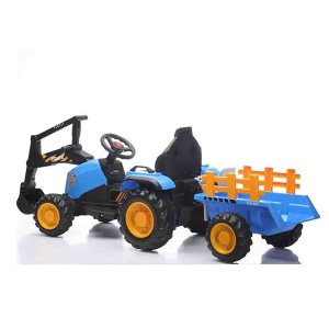Traktor Sa Prikolicom i Utovarivačem Premium Stil Plavi 145x55x51cm - Img 2