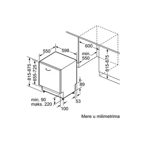 Ugradna mašina za pranje sudova 60cm Serija 4 Bosch SMV4HVX37E - Img 4