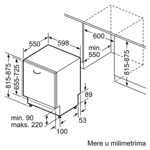 Ugradna mašina za pranje sudova 60cm Serija 6 Bosch SMD6ECX57E - Img 4