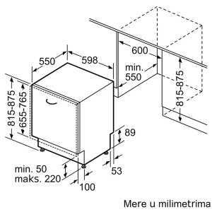 Ugradna mašina za pranje sudova 60cm serija 6 Bosch SMH6ZDX00E - Img 4