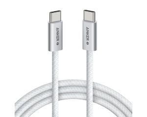 USB-C kabl Anker Zolo, 1m, 240W/480Mbps, pleteni, beli