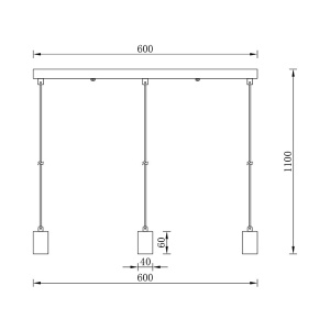 Visilica 3xE27 60x110cm Braytron BV04-00062 - Img 4