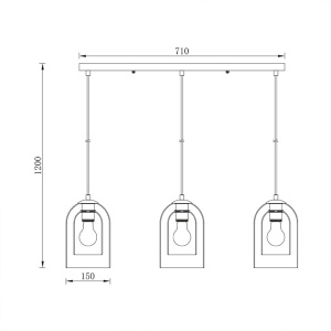Visilica 3xE27 Braytron BV01-00042 - Img 3