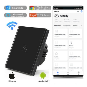 Wi-Fi smart prekidač svetla bez N provodnika 10A WFPS-G1/BK - Img 2