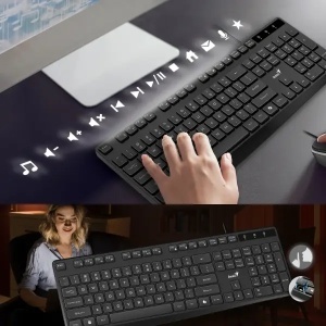 Žičana tiha tastatura USB AI,US crna Genius 4710268261902 - Img 3