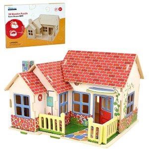 3D drvene puzzle kućica za lutke 64-722000