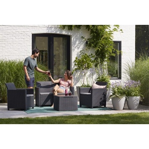 Baštenska garnitura Claire 2 seater sa box stolom grafit siva Keter CU 253084 - Img 2