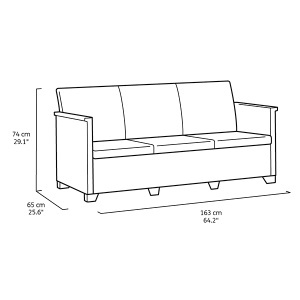 Baštenski set Elodie 3 seater grafit Keter CU 246150 - Img 3