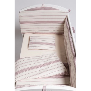 Bebi posteljina set sa ogradicom Vintage 5 bela roze