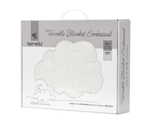 Ćebence za bebe Lorelli 80*110CM "TWINKLE" - WHITE