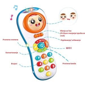 Dečiji mobilni telefon sa muzikom i svetlom 026964 - Img 2