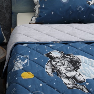 Dečiji prekrivač štepani frotir 140x200cm Plavi Astronaut