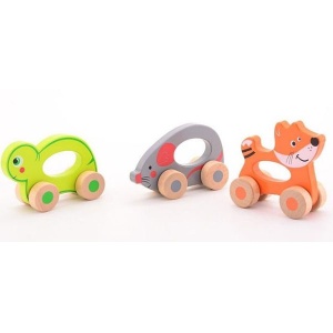 Drvene životinje Rolling Joueco 80025 4 ass Johntoy 33792