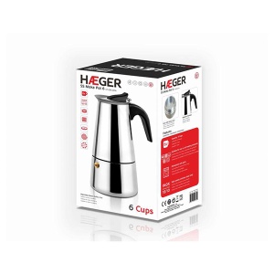 Džezva za espresso kafu čelik 6 šoljica 300ml Haeger HECP-06S.001A - Img 2