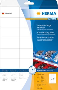 Etikete nepoderive 70x37 A4/24 1/25 bela